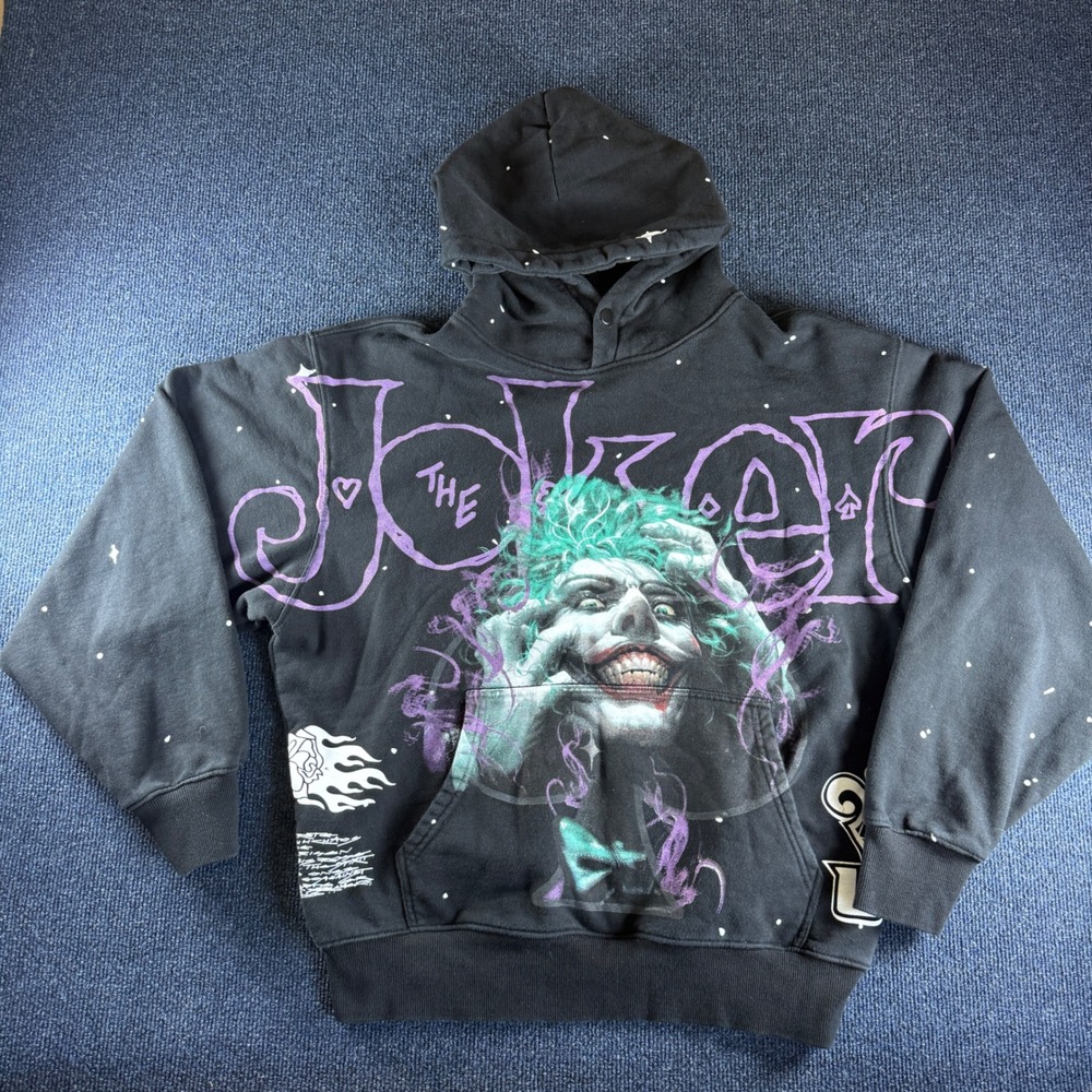 Civil Regime x Batman‎ Joker Hoodie Mens L Black Streetwear Graphic Pullover